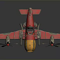 Red Yellow Futuristic Aircraft With Multiple Propellers Cockpit And Unique Design