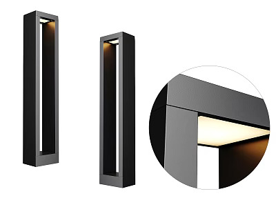 Modern Black Floor Lamps With Sleek Design And Warm Light 3d model