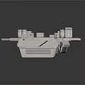 White Cosmic Spacecraft Model With Modular Units And Platform Structures