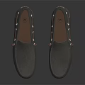 Gray Loafers Shoes with Metal Buckles Soft Suede Material Light Colored Sole Casual Daily Wear