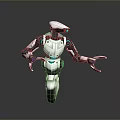 Humanoid Robot Character Design With Single Wheel Base White Black Body And Blue Mechanical Accents