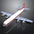 Detailed ANSETT Aerospace Model Featuring White Body Red Tail And Four Engines