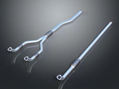 High Performance Industrial Equipment With Stainless Steel Curved Pipes And Straight Tubes 3d model