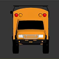 Yellow School Bus with Roof Rack Large Tires Red Door and Multiple Windows