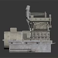 Industrial Engine Generator Equipment With Multiple Cylinders And Cooling Pipes 3d model