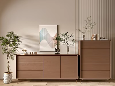 Modern Wood Grain Cabinet Simple Style Cabinet Whole Cabinet Sideboard Balcony Cabinet Storage Cabinet Entrance Cabinet 3d model