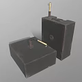 Black Explosive Weapon Boxes With 3kg Marking Fuse And Control Device 3d model