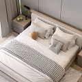 Modern Background Double Bed Double Bed 3d model