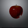 Juicy Ripe Red Apple With Shiny Vibrant Surface And Natural Stem