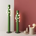 Mediocre retro multi-head green floor lamp 3d model