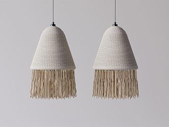 Quiet chandelier rattan chandelier 3d model