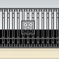 Building Exterior Wall With Traditional Grille And Square Decorative Window In Black And White Design