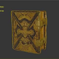Vintage Decorative Leather Box With Intricate Patterns Engraved Text And Brass Clasps