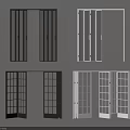 Modern Folding Doors With Black White Frames And Glass Panel Designs 3d model