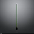 Tall Green Pole With Shiny Silver Metal Base On Gray Gradient Background