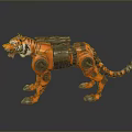 Detailed Orange Mechanical Tiger With Robotic Metal Structure And Armor Design Features 3d model