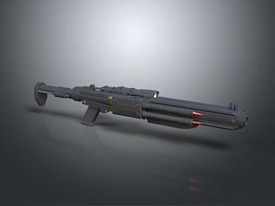 Futuristic Black Sci Fi Rifle With Red Glowing Muzzle And Detailed Components 3d model Futuristic Black Sci Fi Rifle With Red Glowing Muzzle And Detailed Components 3d model