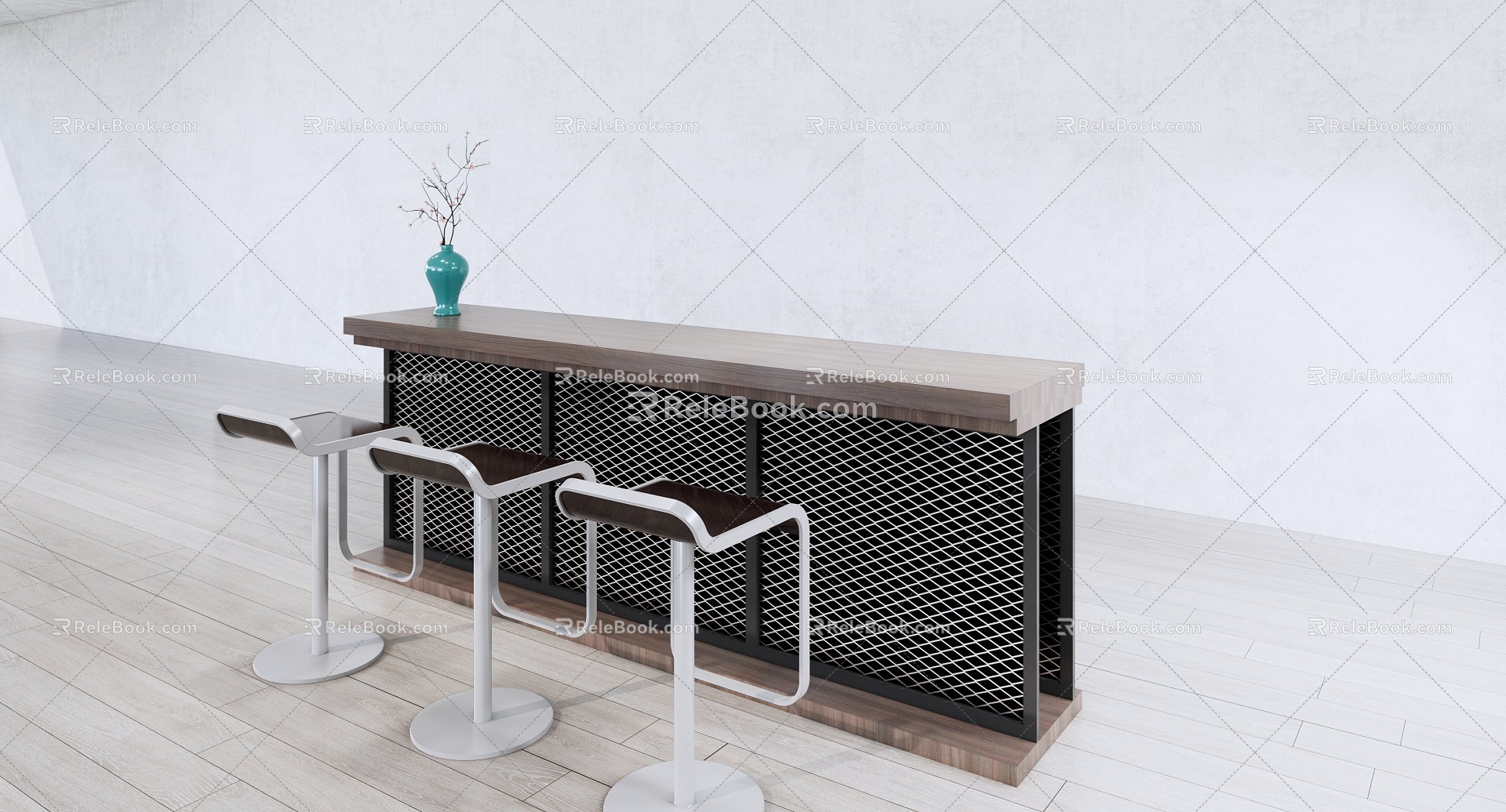 Modern Bar Chair Combination Bar Counter 3d model