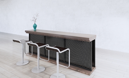 Modern Bar Chair Combination Bar Counter 3d model