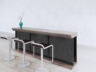 Modern Bar Chair Combination Bar Counter 3d model