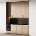 Modern Kitchen With Light Wood Cabinets Drawers And Oven Appliance