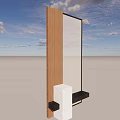 Modern Wooden And Glass Partition Design With White Cabinet And Black Base