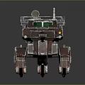 Mechanical Exploration Vehicle With Brown Metallic Structure Green Screen Antenna And Wheels