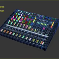 Professional Black Music Mixer With Multiple Knobs Faders And Display Screen For Musical Instruments