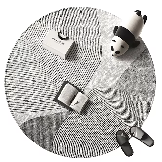 Modern round carpet decoration 3d model