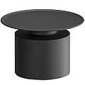 Sleek Black Minimalist Side Table With Round Top And Cylindrical Base 3d model