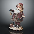 Christmas Santa Claus Figurine Ornament On Wooden Table Furniture Decor