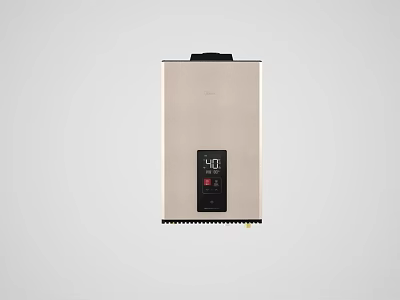 Silver Kitchen Gas Water Heater With Digital Display And Temperature Control 3d model