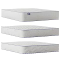 Three Different Mattress Designs With Quilted Patterns And Blue Trim
