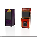 Purple Monster Vending Machine And Red Coin Pusher Arcade Game