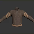Brown Jacket With Orange Stripes On Sleeves Stylish Daily Life Essential Design