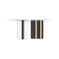 Modern Dining Table With Sleek Marble Top And Stylish Metal Legs Design