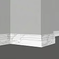 Elegant Marble Baseboard Lines In Interior Corner With Smooth Texture And Molding 3d model