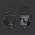 Modern Robotic Mechanical Hands Equipment With Metal Structure And Joints 3d model