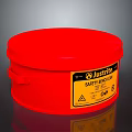 Justrite Red Safety Can With Handle For Safe Storage And DOT Label
