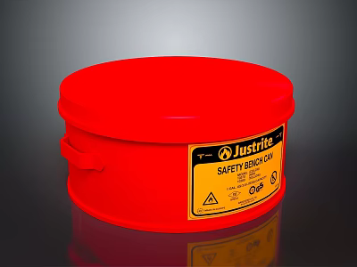 Justrite Red Safety Can With Handle For Safe Storage And DOT Label 3d model