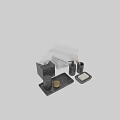 Marble Daily Washing Essentials Including Towels Tissue Box Soap Brush And Tray