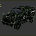 Black SWAT Military Vehicle With Armored Design Police Lights And Logo