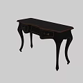 Elegant Black Dining Table With Gold Accents Drawers And Curved Legs