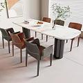 Modern Dining Table and Chair 3d model