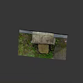 Outdoor Gray Electrical Box Mounted On Concrete Wall With Growing Weeds
