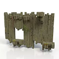 Modern Stone Wall Design With Wooden Planks Moss And Vines Decorative Elements