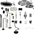 Modern lighting combination various chandelier wall lamp floor lamp 3d model