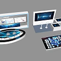 Modern Business Booth Display Stand Display Cabinet Technology Booth 3d model