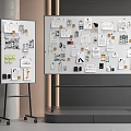Design Display Boards With Creative Elements Sticky Notes And Graphic Icons In Studio 3d model