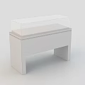 White Display Cabinet Shelf With Glass Top And Modern Design For Retail Showcase
